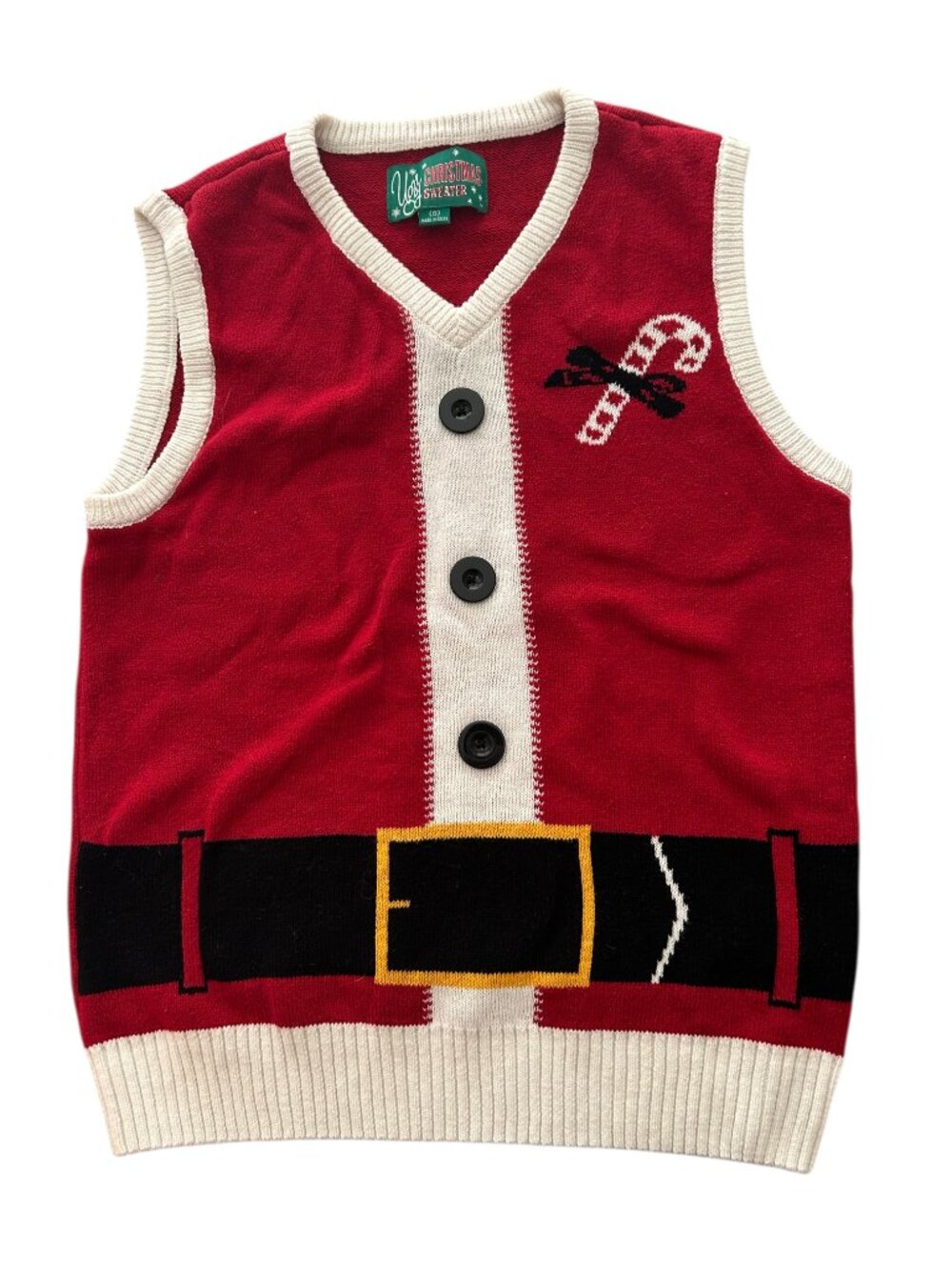 Santa Ugly Christmas Sweater Vest Women Size Small Tacky Christmas Santa Costume - Picture 11 of 11